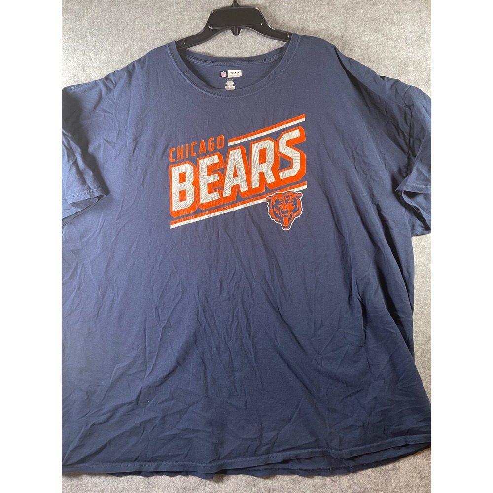 NFL Team Apparel Chicago Bears T-Shirt Mens 4XL Navy Blue Graphic Tee Football